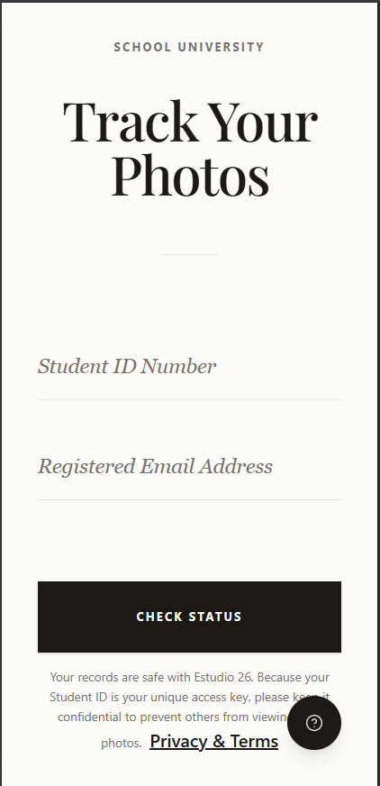 Student Photo Tracker dashboard