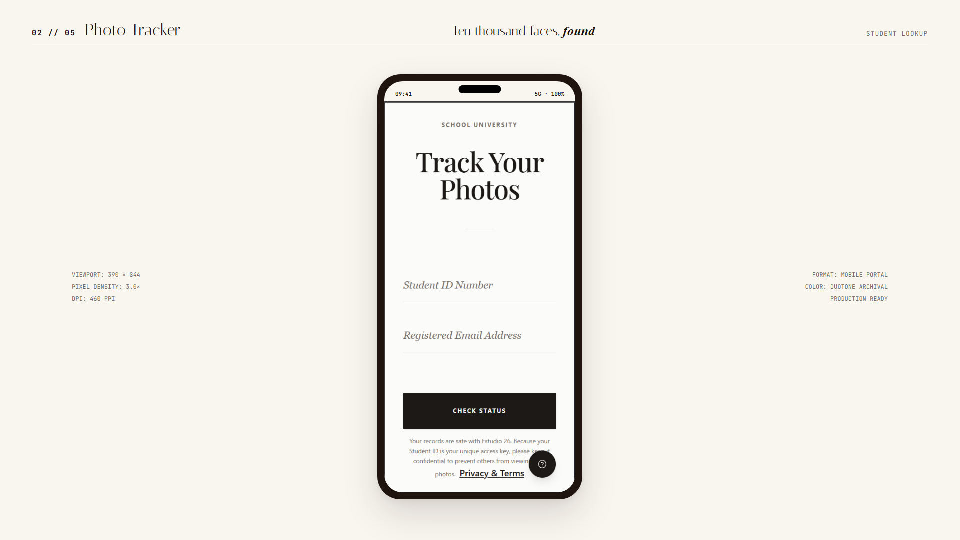 Student Photo Tracker dashboard